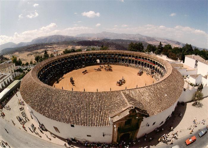 Malaga Andalucia ES Plaza de Toros de Rondo Fliegeraufnahme