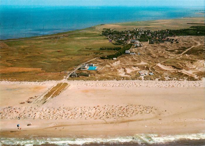 Amrum Badestrand mit Nordseeheilbad Norddorf Fliegeraufnahme