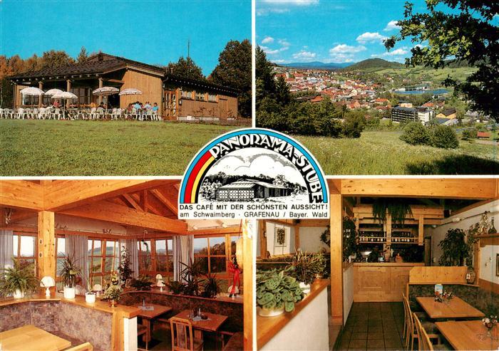 Grafenau Niederbayern Cafe Panorama Stube Gastraeume Ortsansicht