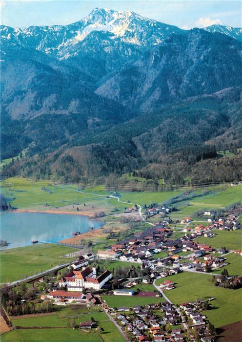 Schlehdorf Kochelsee Fliegeraufnahme mit Heimgarten