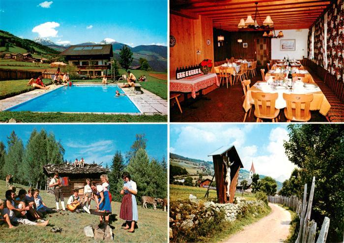 Muehlbach  Suedtirol IT Pension Rogen Gaststube Schwimmbad Wegekreuz Park