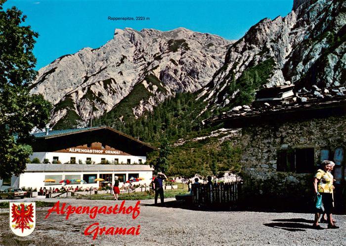 Gramaialm 1263m Falzthurntal Tirol AT Alpengasthof Gramai mit Rappenspitze