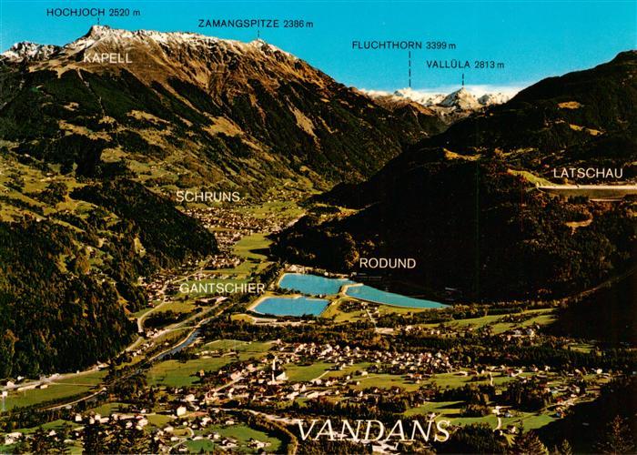 Vandans Vorarlberg AT Fliegeraufnahme mit Staubecken Rodund Latschau Hochjoch un