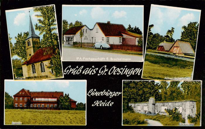 Gross Oesingen Kirche IFA Fachgeschaeft Alter Schafstall Schule Ehrenmal