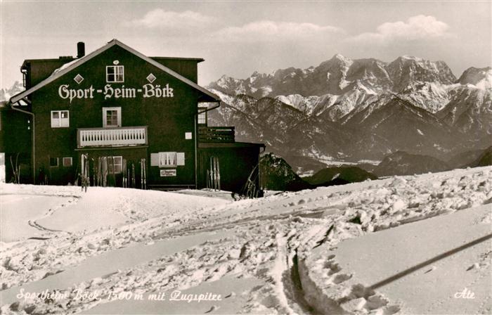 Nesselwang Allgaeu Bayern Sportheim Boeck am Eselsberg mit Zugspitze