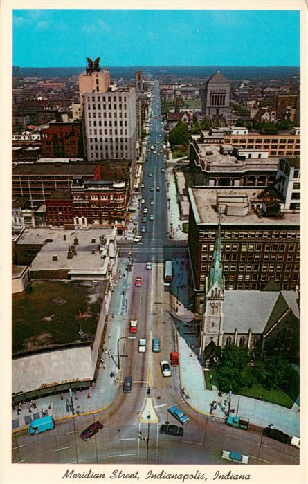 Indianapolis Indiana View Northwand of Meridian Street from Monument Circle