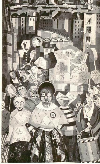 Basel BS Fasnacht Morgenstraich Wandbild im Bahnhofbuffet SBB II K1 Basel