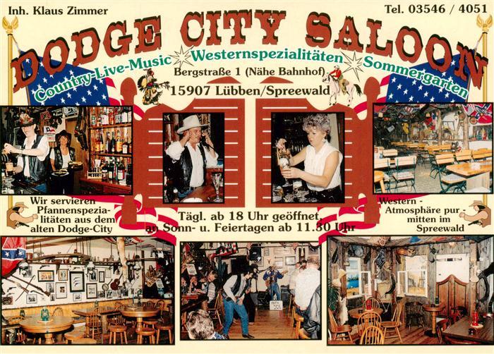 Luebben Spreewald Dodge City Saloon Gastraeume Bar Terrasse