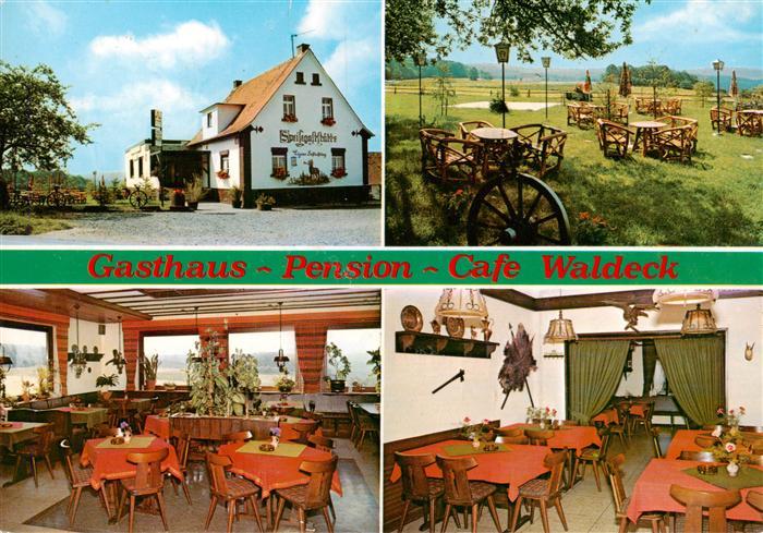 Otzberg Odenwald Gasthaus Pension und Cafe Waldeck Gastraeume Gartenterrasse