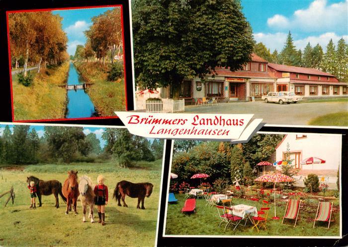 Langenhausen Gnarrenburg Bruemmers Landhaus Terrasse Kanal Ponys