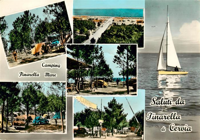 Pinarella di Cervia IT Camping Pinarella Mare Strandpartien Segelboot