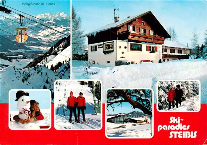 Steibis Oberstaufen Hochgratbahn mit Saentis Pension Schratt Teilansichten