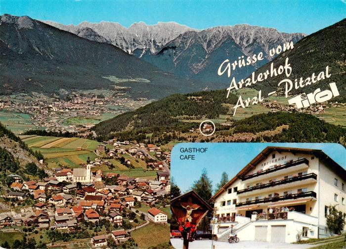 Arzl Pitztal Fliegeraufnahme Gasthof Cafe Arzlerhof