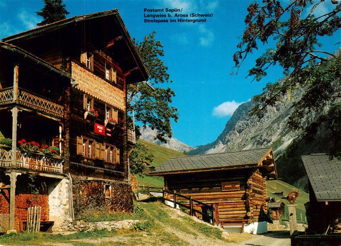 Langwies GR Postamt Sapün mit Strelapass