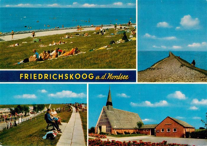 Friedrichskoog Nordseebad Strandpartien Mole Kirche