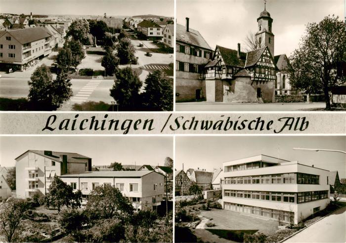 Laichingen Ortsansichten Schule Rathaus