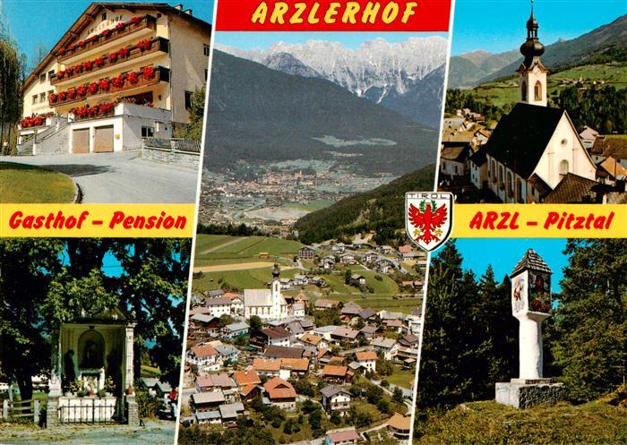 Arzl Pitztal Gasthof Pension Arzlerhof Gedenkstaette Fliegeraufnahme Kirche Bild