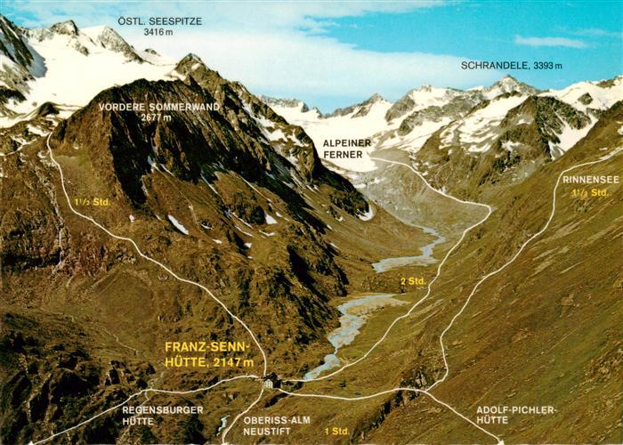 Neustift Stubaital Tirol Fliegeraufnahme mit Franz Senn Huette