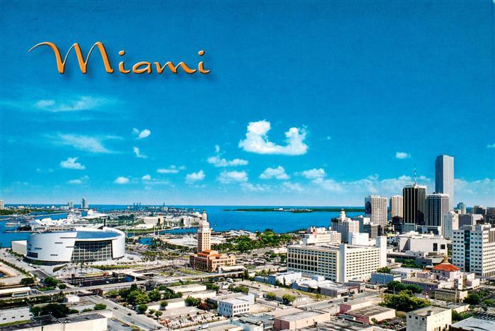 Miami Beach Downtown American Airlines Arena and cruise port
