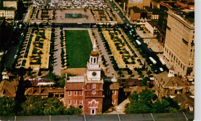 Philadelphia  Pennsylvania USA Independence Hall Air view