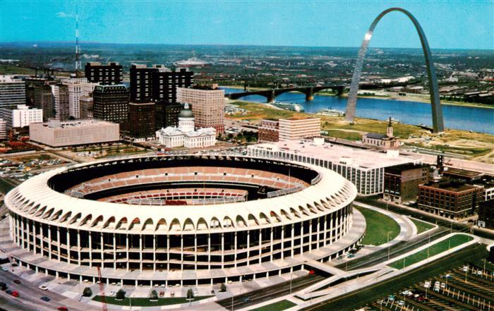 St Louis Missouri MO USA Civic Center and Gateway Arch Aerial View