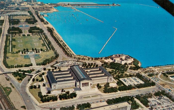 Chicago Illinois Aerial View Grant Park Chicago Museum Shedd Aquarium