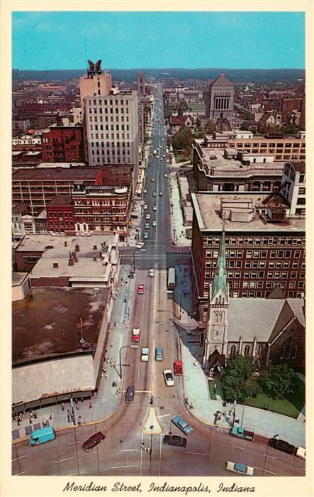 Indianapolis Indiana Meridian Street from Monument Circle Fliegeraufnahme