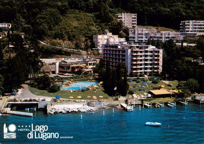Bissone Lago di Lugano TI Hotel Lago di Lugano Fliegeraufnahme