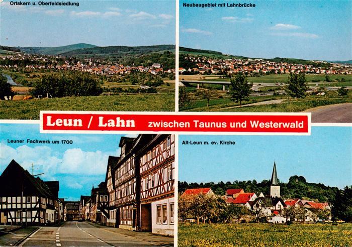 Leun Lahn Oberfeldsiedlung Neubaugebiet Lahnbruecke Leuner Fachwerk Alt Leun mit