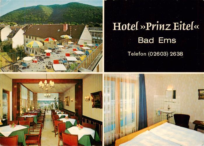 Bad Ems Lahn Hotel Prinz Eitel Terrasse Gastraum Zimmer