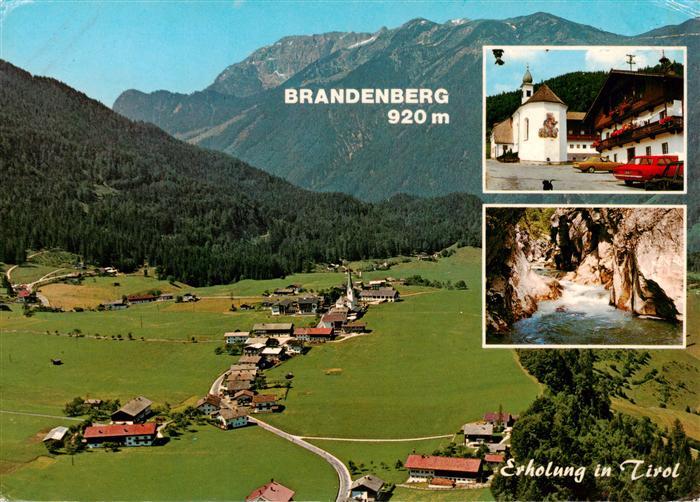 Brandenberg  Zillertal Tirol AT Fliegeraufnahme Kirche Schlucht