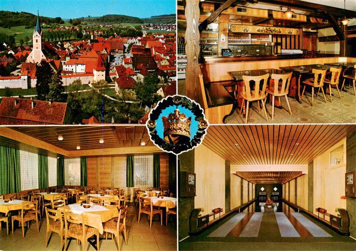 Berching Stadtansicht Brauerei Gasthof Krone Gastraeume Kegelbahn