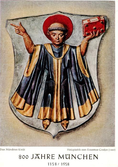 Muenchen Das Muenchner Kindl Holzplastik