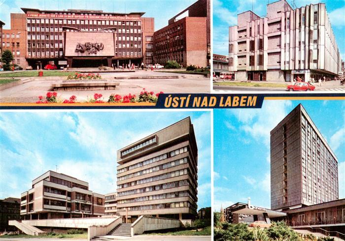 Usti nad Labem Aussig CZ KNV Obchodni dum Labe Budova CSP Interhotel Bohemia