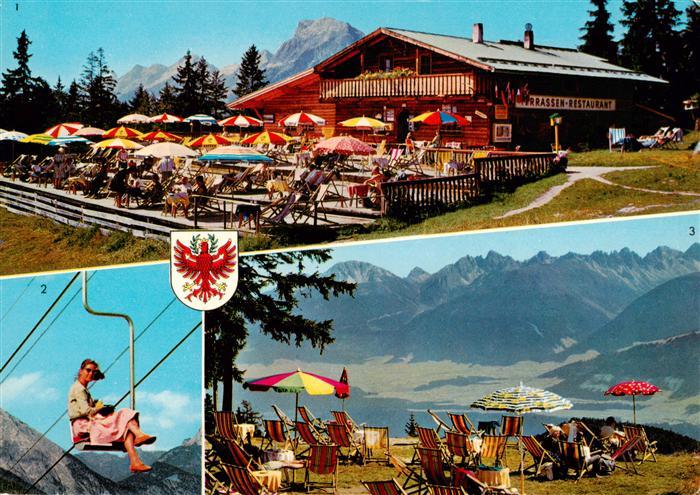 Seefeld Tirol Terrassen Restaurant Christine Gschwandtkopflift Terrassenblick au
