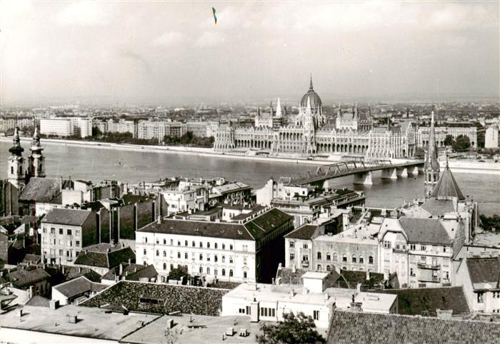Budapest HU Panorama am Donauufer