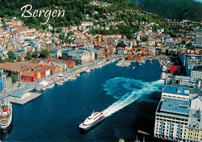 Bergen  Norge Fliegeraufnahme