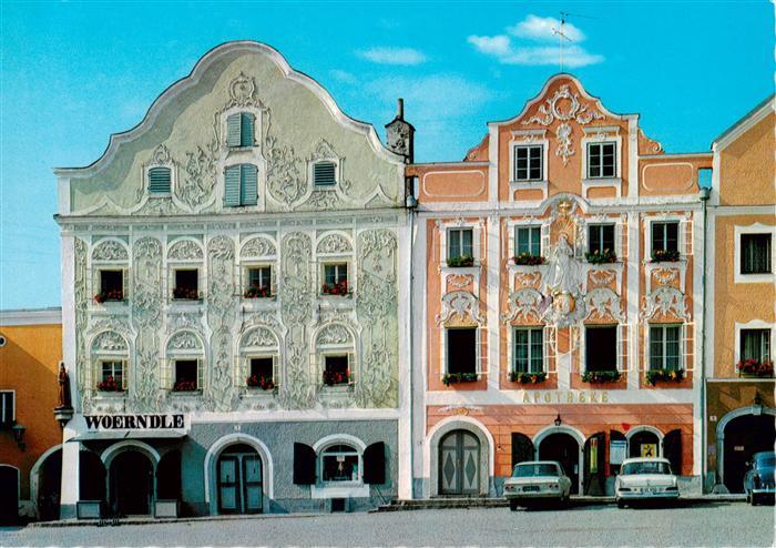 Obernberg  Inn AT Rokoko im Innviertel Woerndlehaus und Apotheke auf dem Marktpl