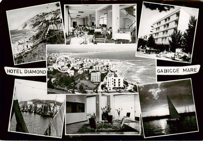 Gabicce Mare IT Hotel Diamond Restaurant Strand Fischerhafen Abendstimmung am Me
