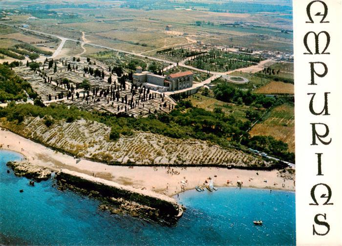 Ampurias Costa Brava ES Ruinas Greco-Romanas vista aérea