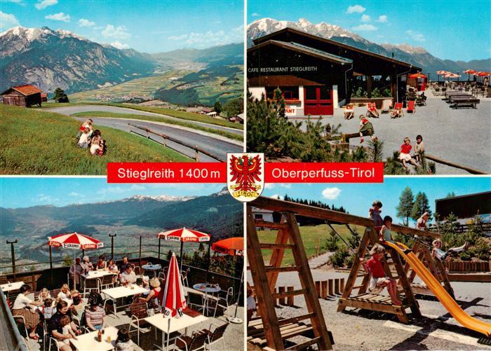 Oberperfuss Tirol AT Cafe Bergrestaurant Stieglreith Sonnenterrasse Fernsicht Al