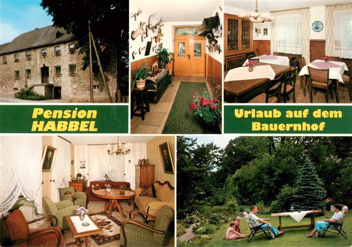 Affeln Bauernhofpension Habbel Gastraeume Garten