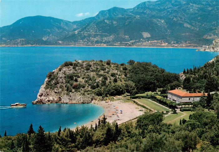Budva Montenegro Fliegeraufnahme mit Hotel Milocer