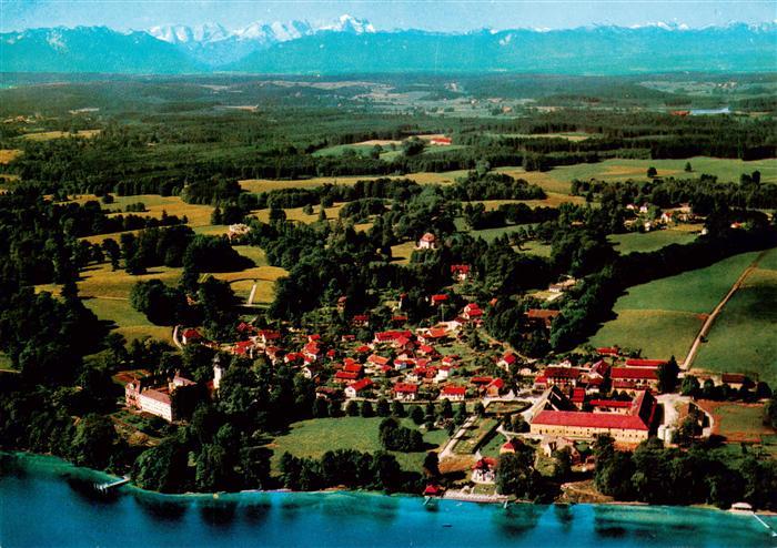Bernried Starnberger See Fliegeraufnahme mit Zugspitzblick