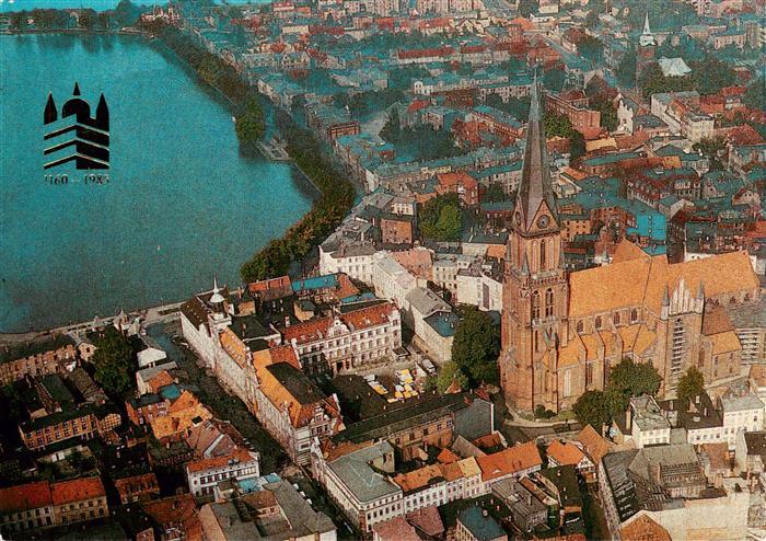 Schwerin  Mecklenburg Fliegeraufnahme mit Kirche
