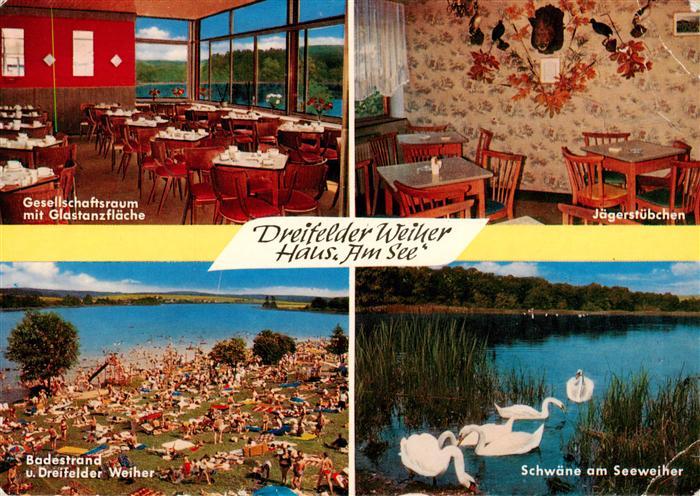 Schmidthahn Gesellschaftsraum Jaegerstuebchen Badestrand und Dreifelder Weiher S