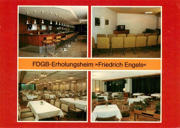 Templin FDGB Erholungsheim Friedrich Engels Hallenbar Fernsehraum Restaurant Tan