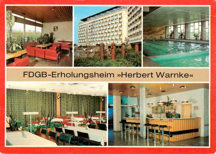 Klink Waren FDGB Erholungsheim Herbert Warnke Empfangshalle Aussenansicht Schwim