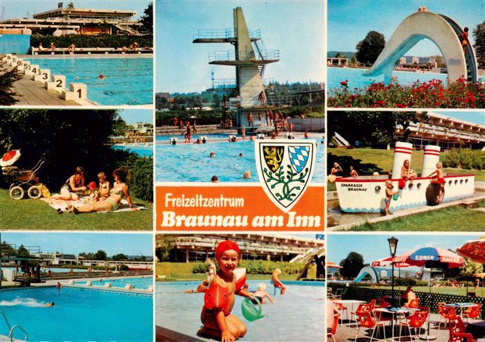 Braunau  Inn AT Freizeitzentrum Badelandschaft Restaurant Terrasse Sprungturm