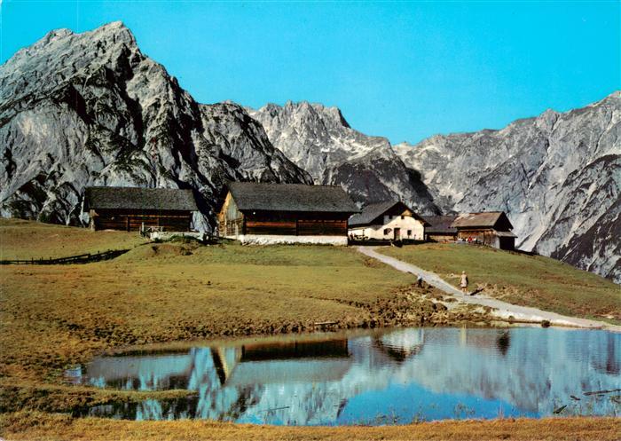 Gnadenwald Tirol AT Jausenstation Walderalm Bergsee Karwendelgebirge